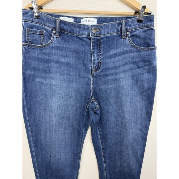 Lane Bryant Women's Plus size 14 Cropped Jeans Cuffed w/ Rhinestones & Studs - Picture 2 of 14